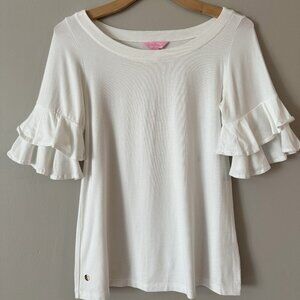Lilly Pulitzer ruffle sleeve 3/4 sleeve shirt